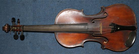 Two late 19th century violins,